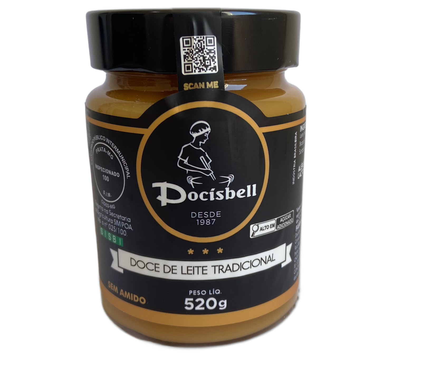 Doce de Leite Tradicional Docisbell 520g Sem Glúten Sem Amido